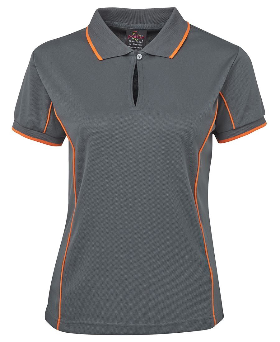 Piping Polo shirt Grey / Orange