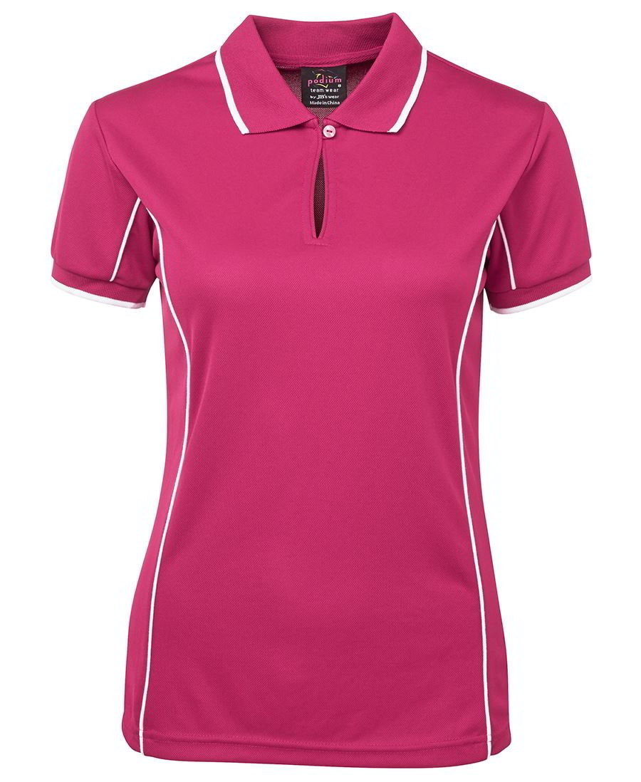 Pink White Piping Polo shirt