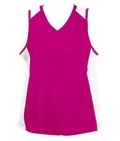 Hot Pink White Ladies ONLY Olympikool Singlet