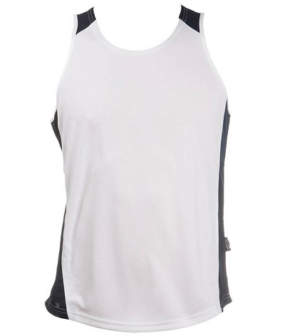 White Navy Olympikool Singlets, Cool dry, breathable, light weight, Mens, Ladies,