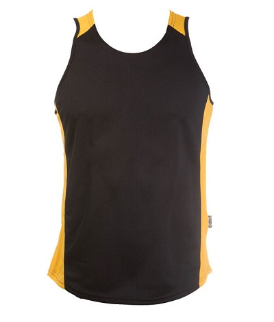 Black Gold, Olympikool Singlets, Cool dry, breathable, light weight, Mens, Ladies,