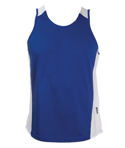 Royal / White Olympikool Singlets, Cool dry, breathable, light weight, Mens, Ladies,