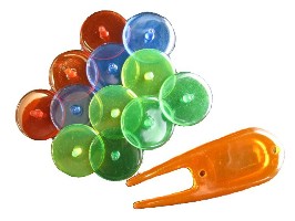 Click to Enlarge - Accessories GOLFERS CLUB NEON BALL MARKERS & PITCHFORK Walkerden Golf Australia