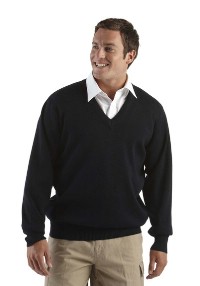 Click to Enlarge - Clothing WOOL MIX KNITTED V NECK SWEATER Walkerden Golf Australia